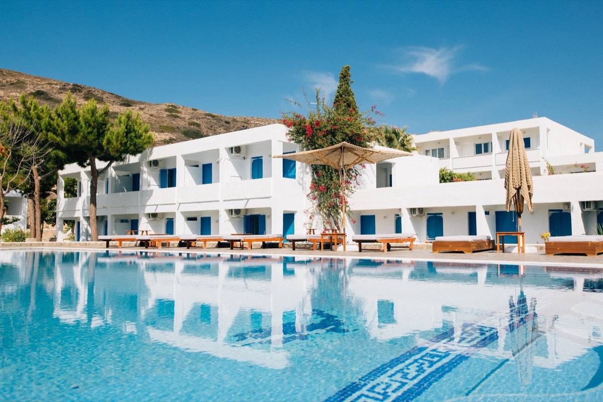 Luxury resort pool in Greece