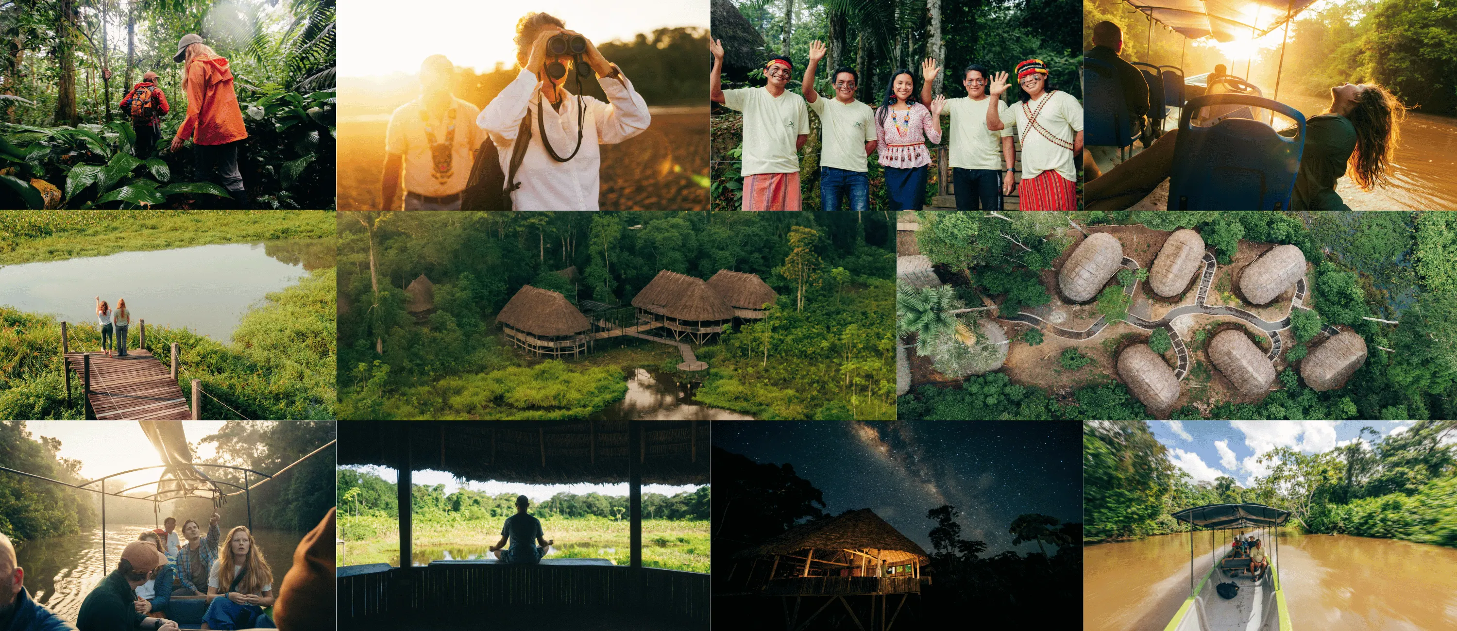 Aerial view of Kapawi Ecolodge in the Ecuadorian Amazon