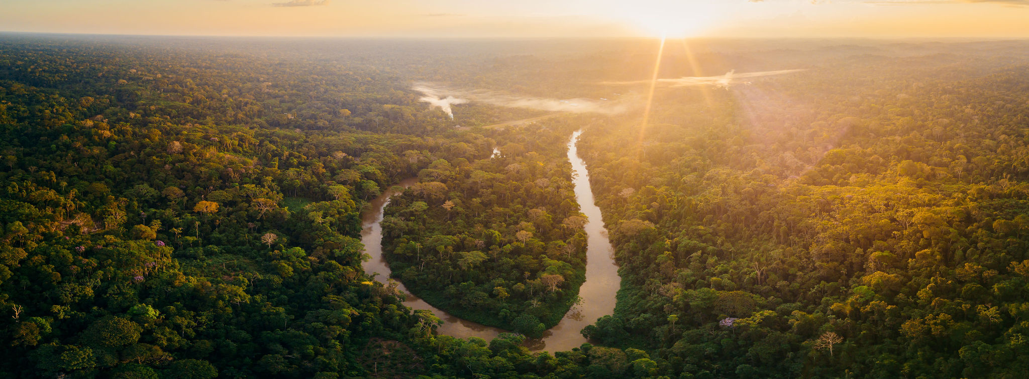 Sunset over the Amazon river near Kapawi Ecolodge